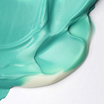 Exempel på användning, Liquitex Matte medium tillsammans med grönblå färg.