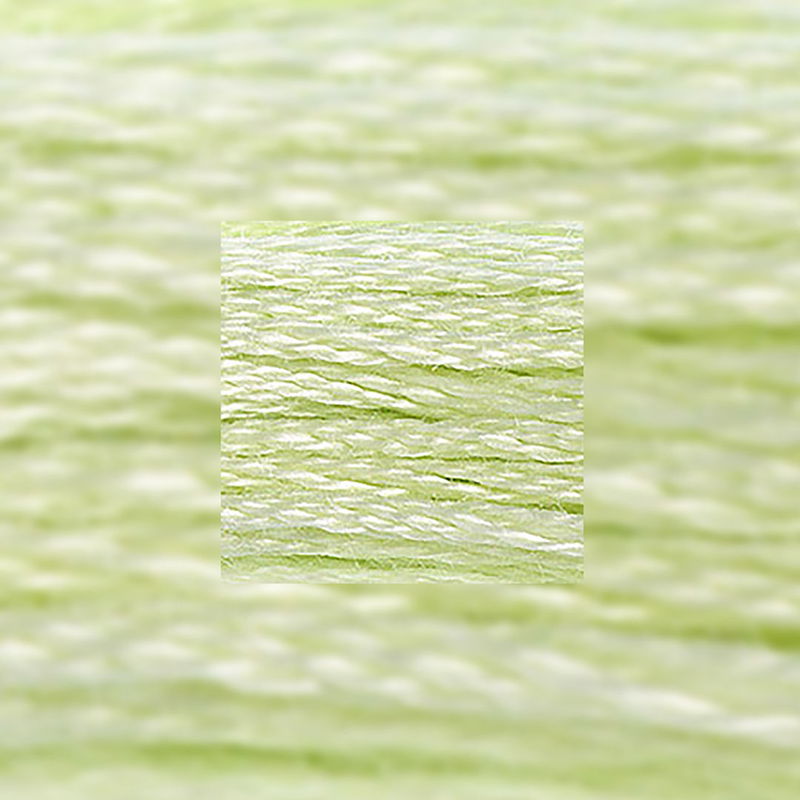 närbild av separerbara 6 trådar bomull Very Light Yellow Green 772