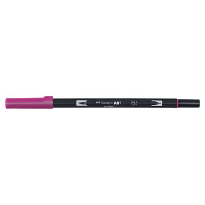 Vattenbaserad penna med två spetsar, en fineliner och en penselspets, Tombow ABT Dual brush Rhodamine Red