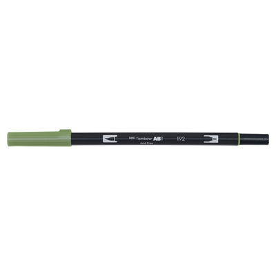 Vattenbaserad penna med två spetsar, en fineliner och en penselspets, Tombow ABT Dual Asparagus