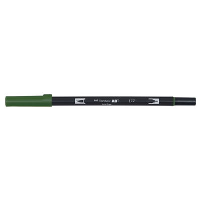 Vattenbaserad penna med två spetsar, en fineliner och en penselspets, Tombow ABT Dual Dark Jade