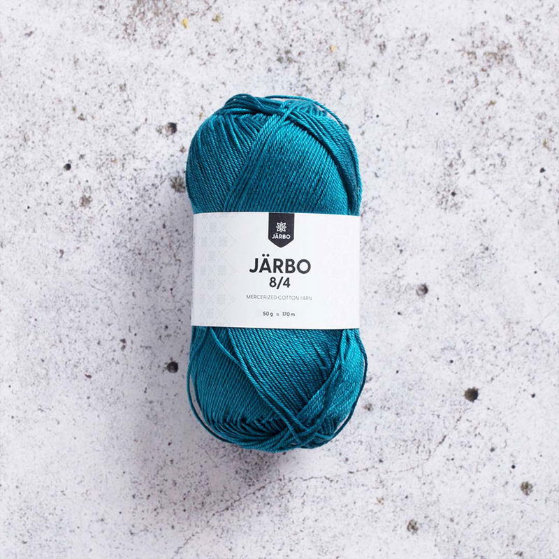 Järbo 8/4 50 gram. Petrol bomullsgarn. 100% bomull.