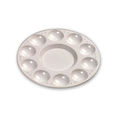 Rund palett med 10 små och ett större fack LB Rund palett med 10 små fack och ett större blandningsfack. Material: Plast
