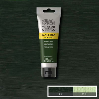 Tub med 120 ml akrylfärg. Winsor & Newton Galeria Hooker’s Green