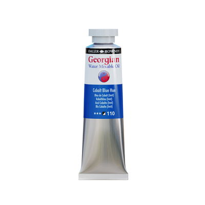 Georgian Water Mixable Oil Cobalt Blue Hue 37 ml vattenlöslig oljefärg i tub på vit bakgrund