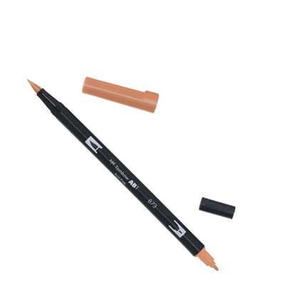 Tombow ABT Dual Brush, vattenbaserad penna med två spetsar, en fine och en brush, Coral 873