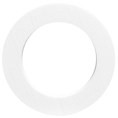 Vit frigolitring 30 cm med rak kant, innerdiameter 20 cm och 3 cm djup