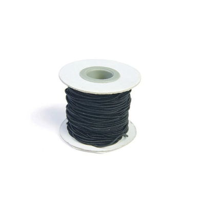Svart elastisk tråd 1,2 mm x 25 m på rulle för smyckestillverkning