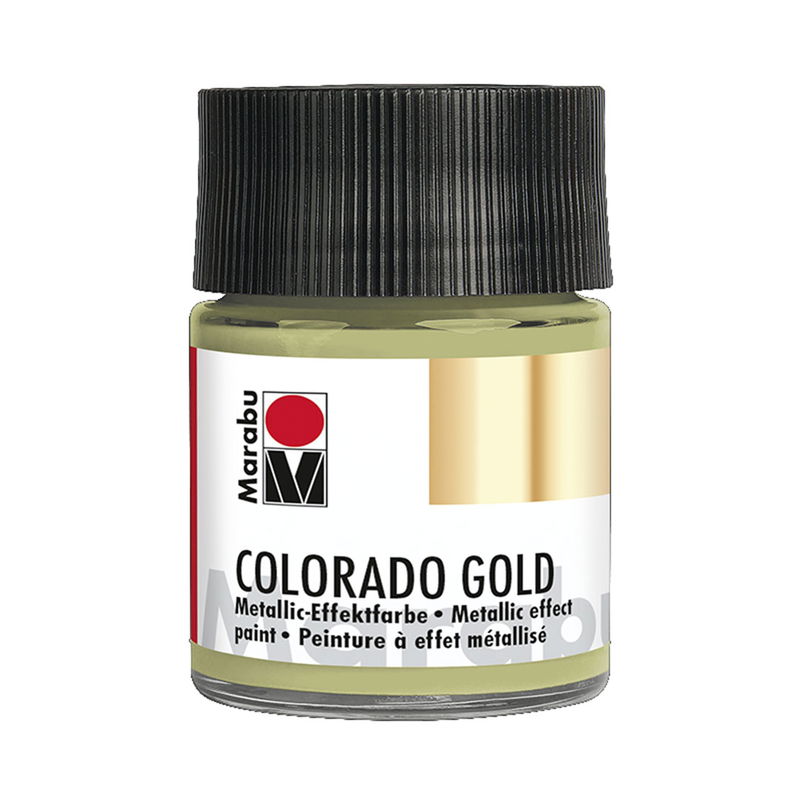 Marabu Colorado GOLD, metallicfärg i glasflaska. Färg Metallic Green Gold