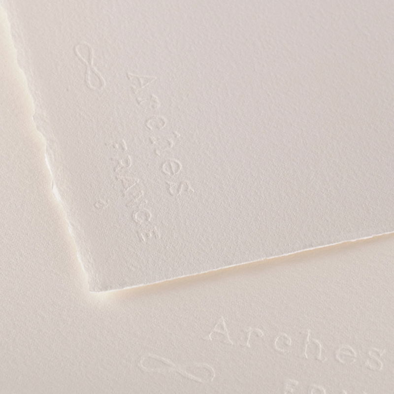 Akvarellark Arches 56x70 cm fin gräng 300 gram Neutral White