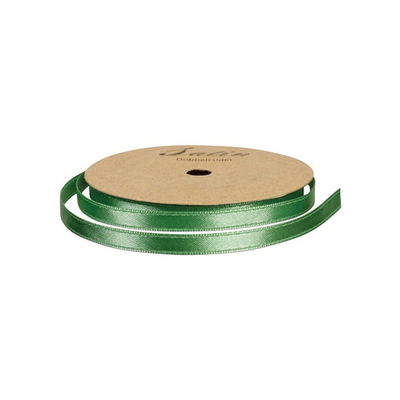 Ljusgrönt satinband med 6 mm bredd. Längd 10 meter