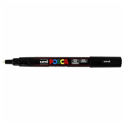 Posca PC-3M Black med spets synlig, öppen marker sedd från sidan