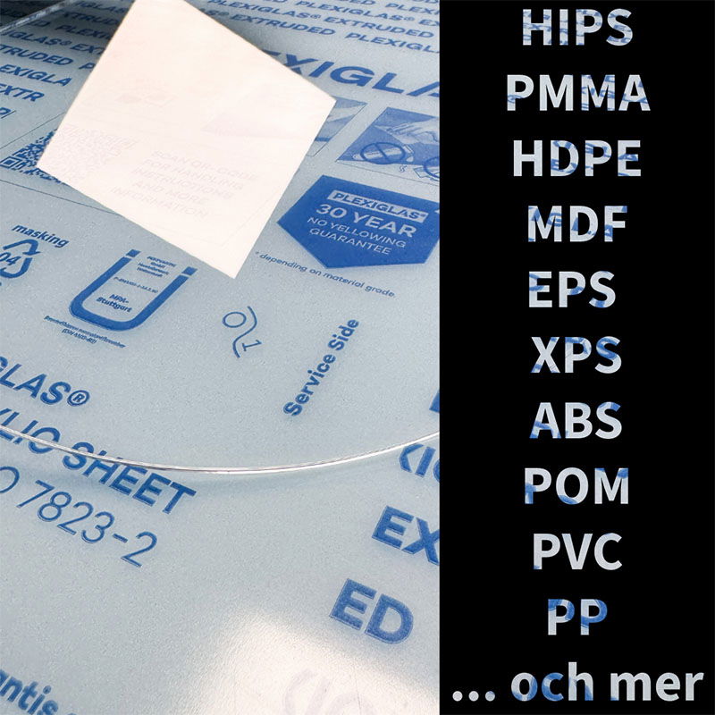 Beställ Plexiglas, MDF, PETG och mycket mer i önskat mått