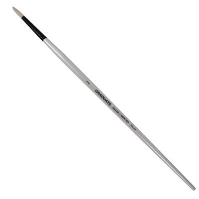 Daler-Rowney Graduate Bristle Round Nr 2 Long Handle pensel med Chungking-svinborst, svart hylsa och pärlvitt skaft