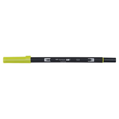 Vattenbaserad penna med två spetsar, en fineliner och en penselspets, Tombow ABT Dual Chartreuse
