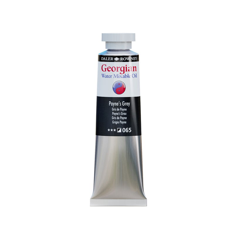 Georgian Water Mixable Oil Payne's Grey 37 ml vattenlöslig oljefärg i tub på vit bakgrund