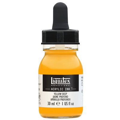 Flaska med pipett, Liquitex Professional Acrylic Ink 30 ml, Yellow Deep