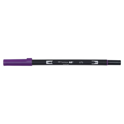 Vattenbaserad penna med två spetsar, en fineliner och en penselspets, Tombow ABT Dual brush Royal Purple