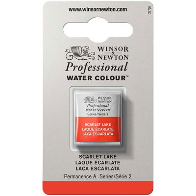 Förpackning med Winsor & Newton Professional akvarellfärg Scarlet Lake halvkopp