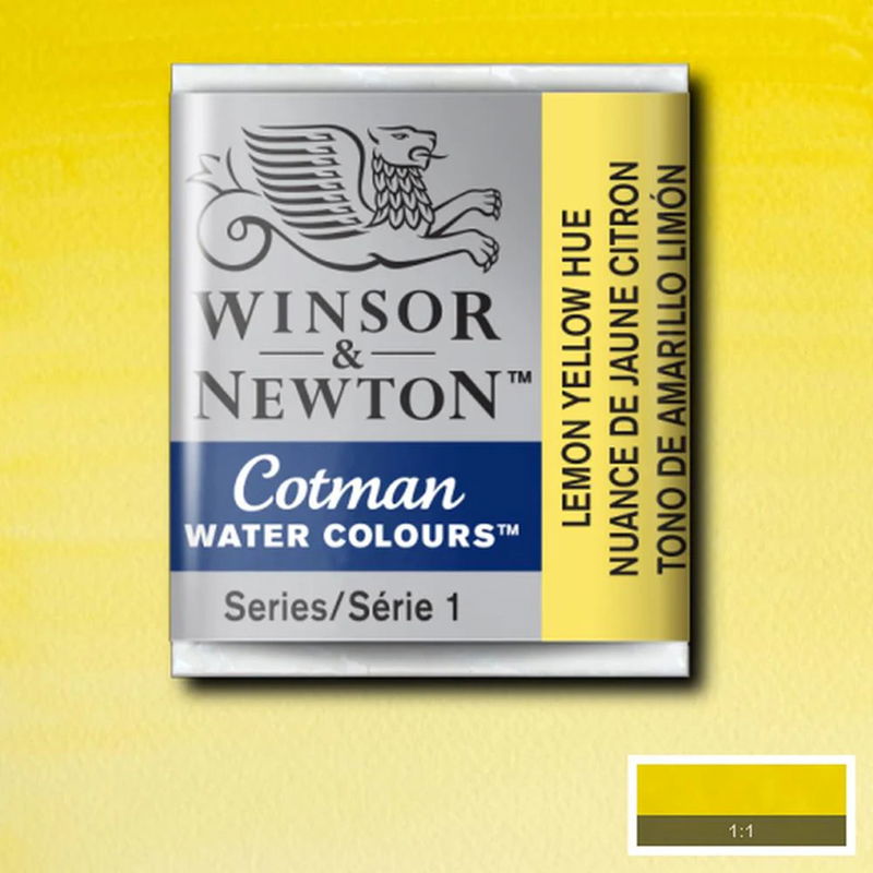 Winsor & Newton Cotman akvarellfärg halvkopp, Lemon Yellow Hue