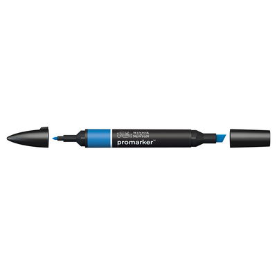 Winsor & Newton Promarker Cyan C847 marker med bred snedskuren spets och smal rund spets