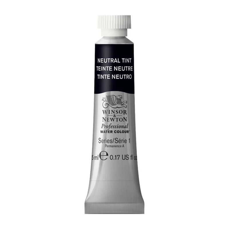 Förpackning med Winsor & Newton Professional akvarellfärg Neutral Tint 5 ml tub