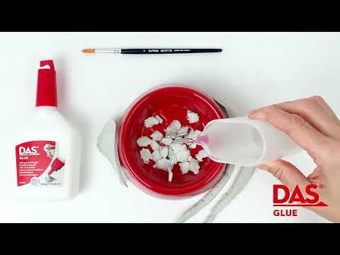 DAS Glue lim till lufttorkande lera, instruktionsvideo på YouTube