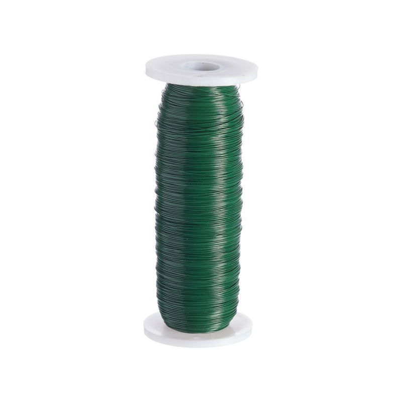 Tunn floristtråd, myrtentråd i grön färg. 0,28 mm, 100 gram, 160 meter på spole Oasis