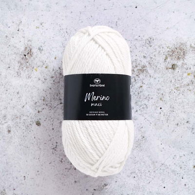 Svarta Fåret Merino Maxi Snow White garn 50 g