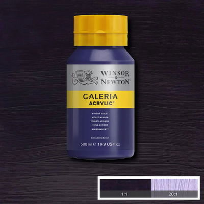 Flaska med 500 ml akrylfärg. Winsor & Newton Galeria Winsor Violet