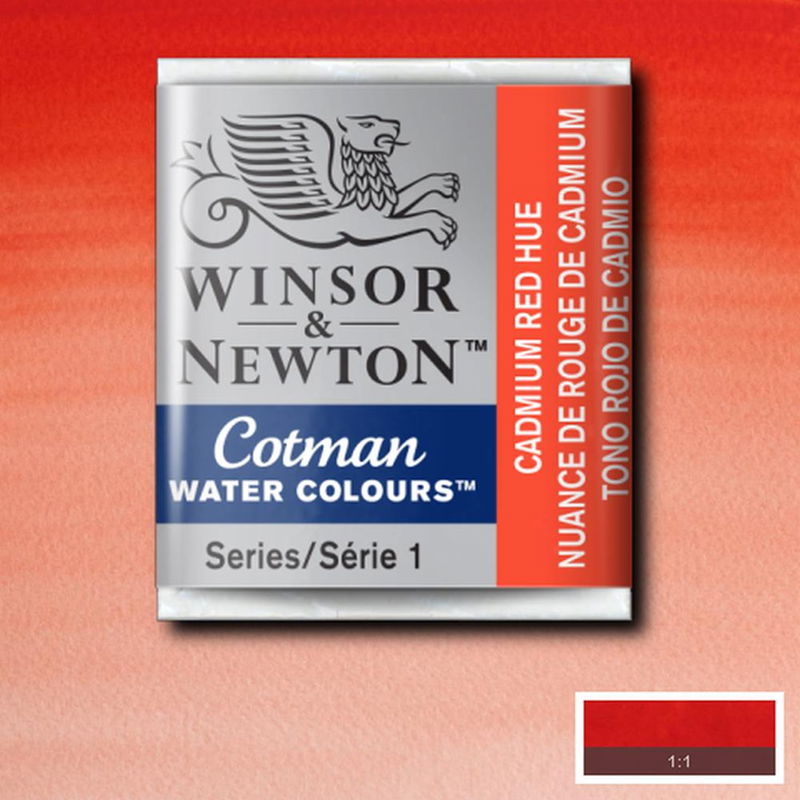 Winsor & Newton Cotman akvarellfärg halvkopp, Cadmium red Hue
