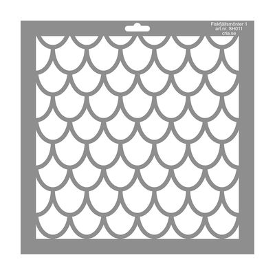 Schablon med fiskfjällsmönster Schablon med klassiskt fiskfjällsmönster, 30 x 30 cm