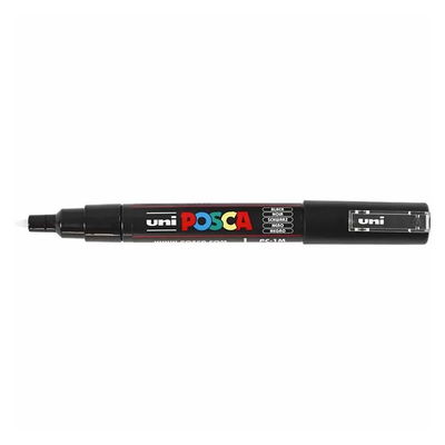 Posca PC-1MC Black med spets synlig, öppen marker sedd från sidan