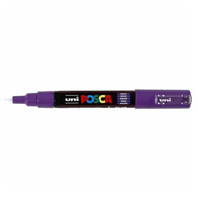 Posca PC-1MC Violet med spets synlig, öppen marker sedd från sidan