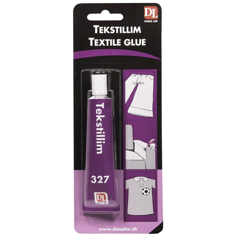 Dana Lim Textillim 327 i 40 ml tub, vattenbaserat lim för textilier, möbelklädsel, läder och skumgummi