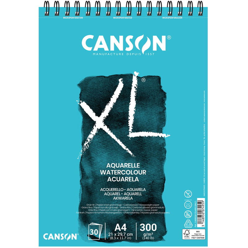 Canson XL akvarellblock A4, 20 ark