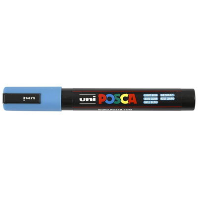Posca PC-5M Light Blue med kork, stängd marker sedd från sidan