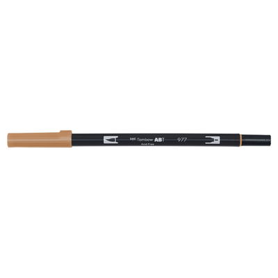 Vattenbaserad penna med två spetsar, en fineliner och en penselspets, Tombow ABT Dual brush Saddle Brown