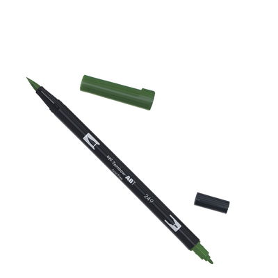 Tombow ABT Hunter Green Tombow ABT Dual Brush, vattenbaserad penna med två spetsar, en fine och en brush, Hunter Green 249