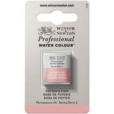 Förpackning med Winsor & Newton Professional akvarellfärg Potter's Pink halvkopp