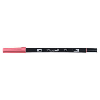 Vattenbaserad penna med två spetsar, en fineliner och en penselspets, Tombow ABT Dual brush Pink Punch