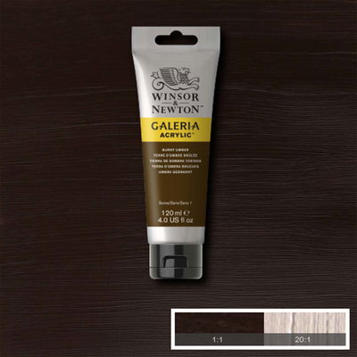 Tub med 120 ml akrylfärg. Winsor & Newton Galeria Burnt Umber