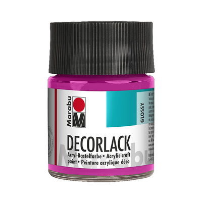Marabu Dekorlack Acryl Magenta glasflaska, 50 ml. Blank och väderbeständig färg.