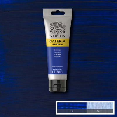 Tub med 120 ml akrylfärg. Winsor & Newton Galeria Ultramarine