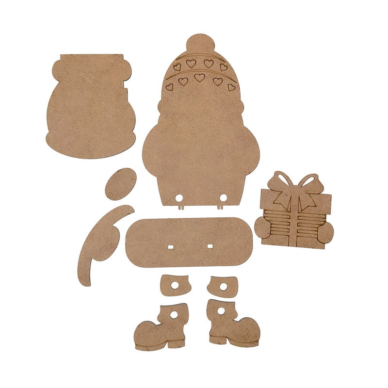 Delar till Tomte på kant med paket, DIY-kit, julpyssel