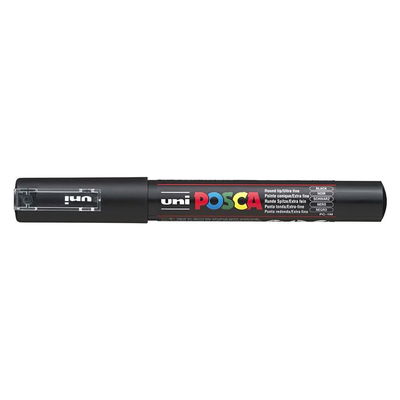 Posca PC-1MC Black med kork, stängd marker sedd från sidan
