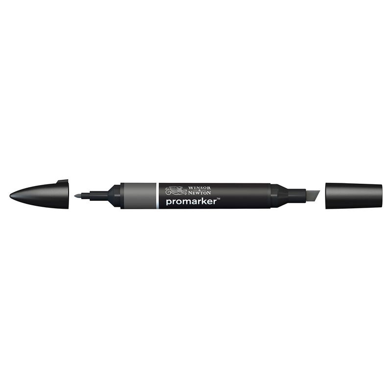 Winsor & Newton Promarker Cool Grey 5 CG5 marker med bred snedskuren spets och smal rund spets