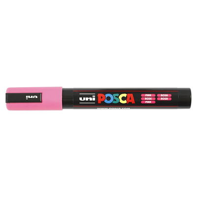 Posca PC-5M Pink med kork, stängd marker sedd från sidan