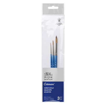 Winsor & Newton Cotman runda akvarellpenslar Winsor & Newton Cotman akvarellpenslar, set om tre stycken runda penslar i storlekarna 0, 4 och 8.