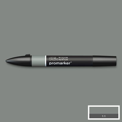 Winsor & Newton Promarker Ice Grey 5 IG5 marker med färgprov och bakgrund i samma ton